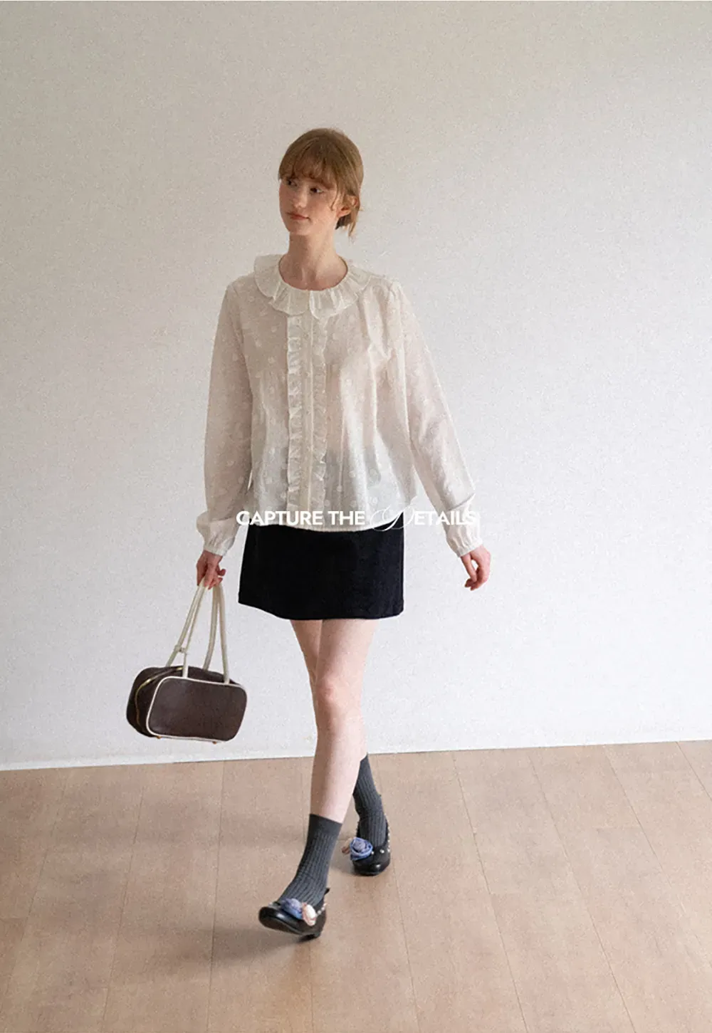 Corduroy Mini Skirt with Front Patch Pockets