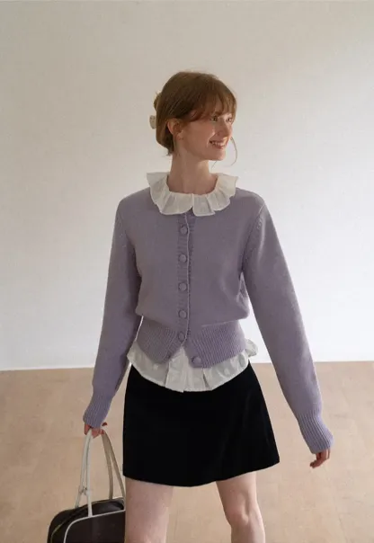 Corduroy Mini Skirt with Front Patch Pockets