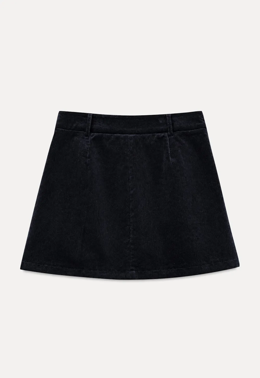 Corduroy Mini Skirt with Front Patch Pockets