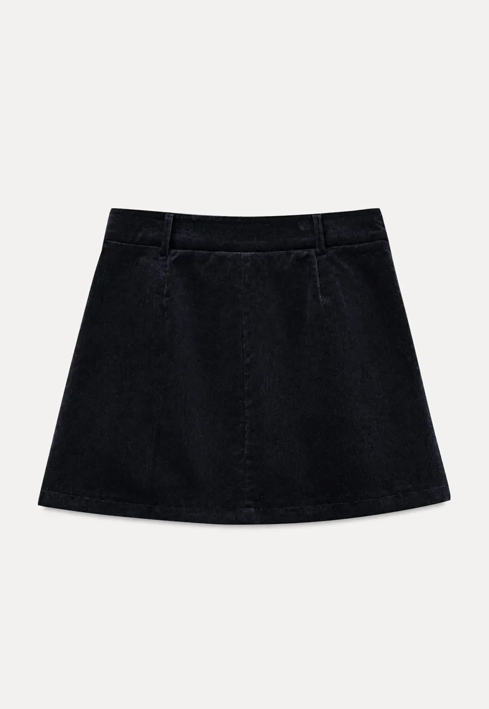 Corduroy Mini Skirt with Front Patch Pockets
