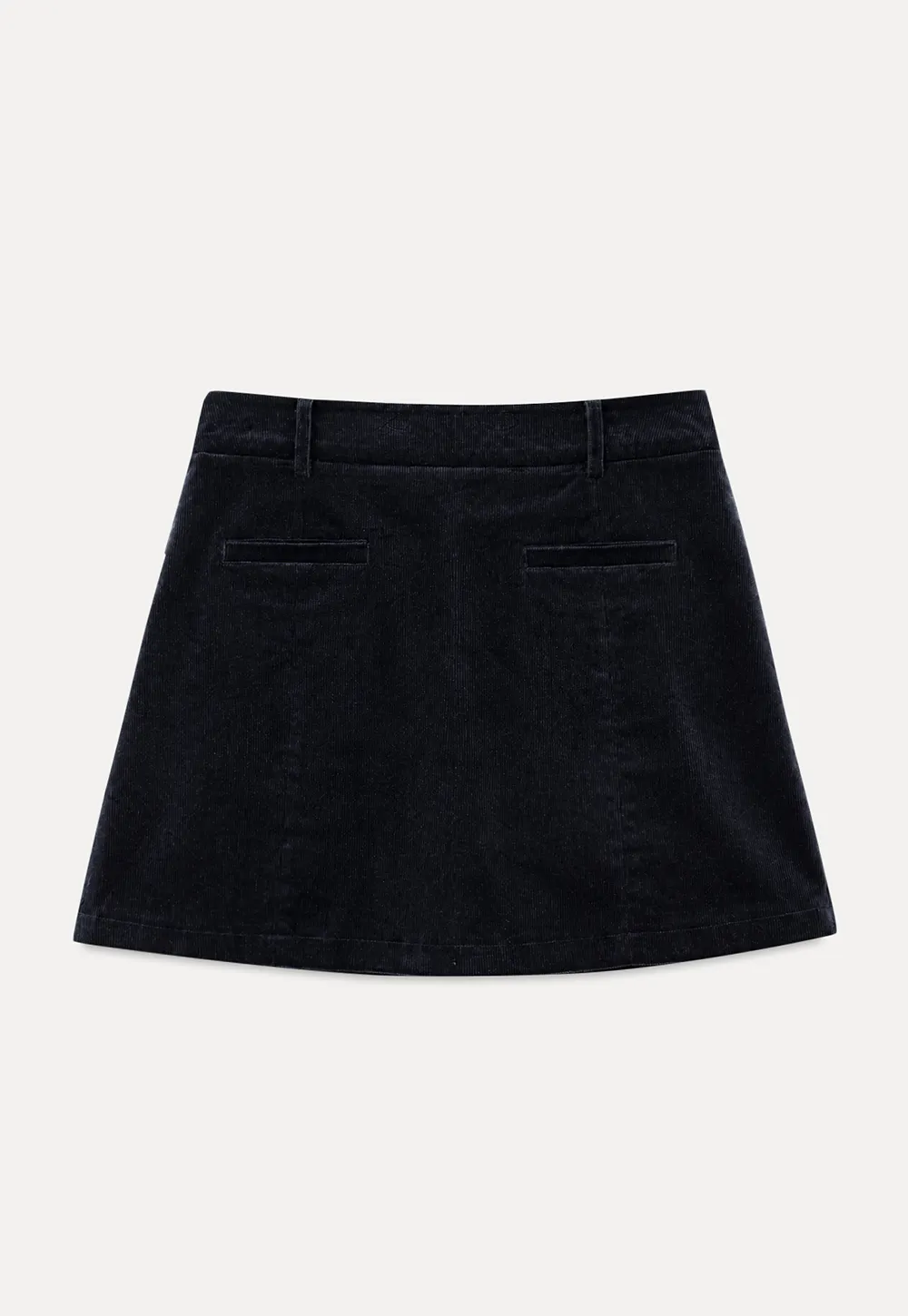 Corduroy Mini Skirt with Front Patch Pockets