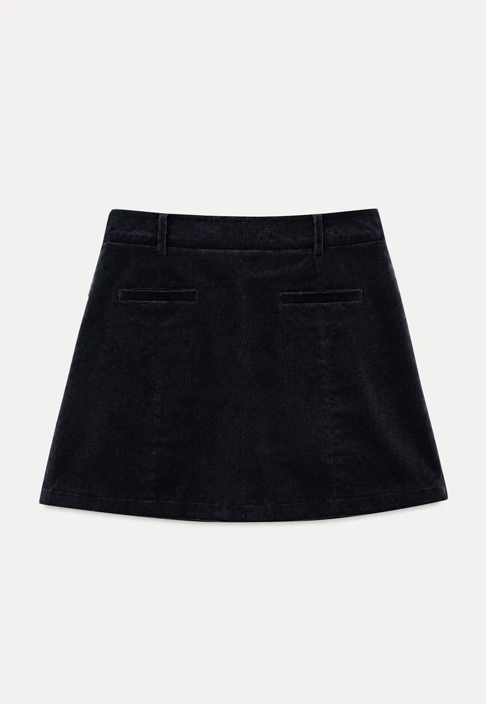 Corduroy Mini Skirt with Front Patch Pockets