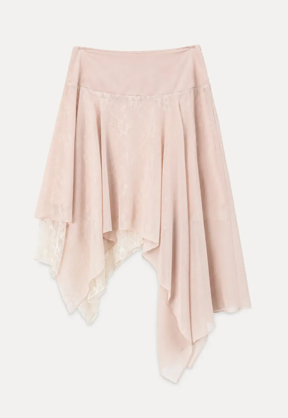 Asymmetrical Lace Overlay Skirt