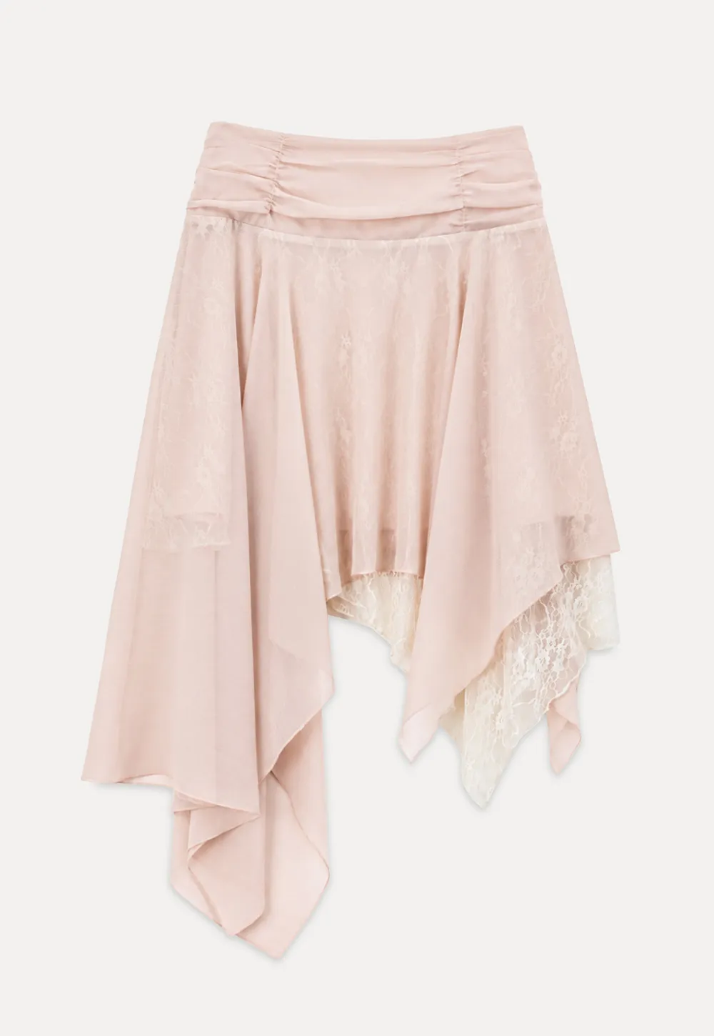 Asymmetrical Lace Overlay Skirt