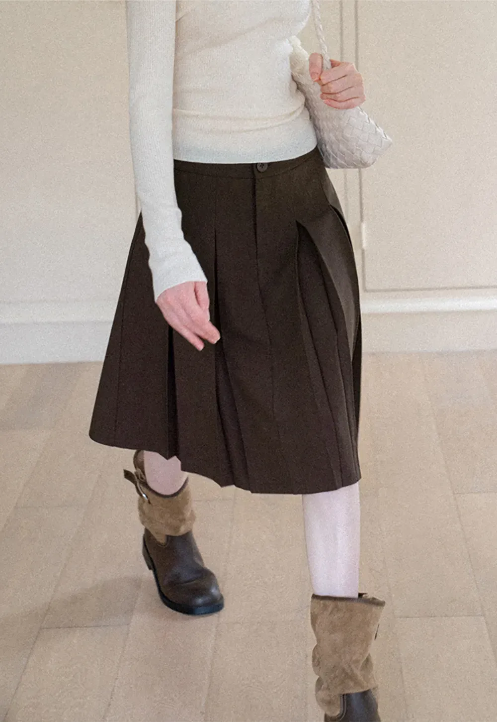 A-Line Skirt with Structured Waistband