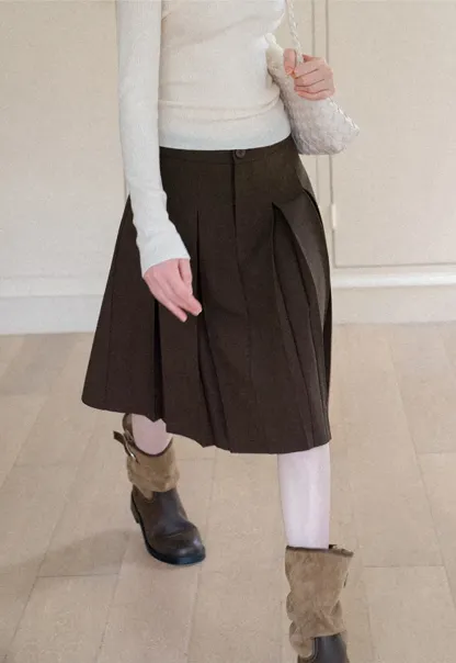 A-Line Skirt with Structured Waistband