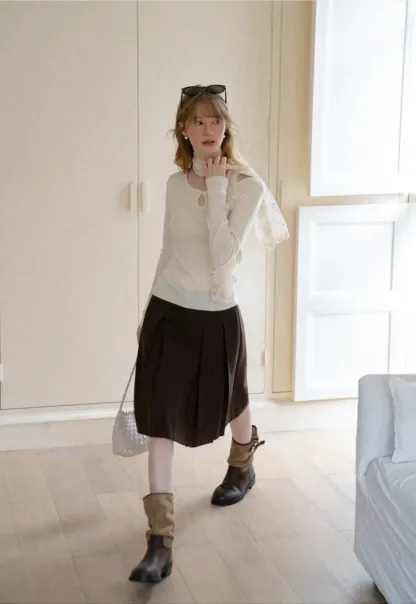A-Line Skirt with Structured Waistband