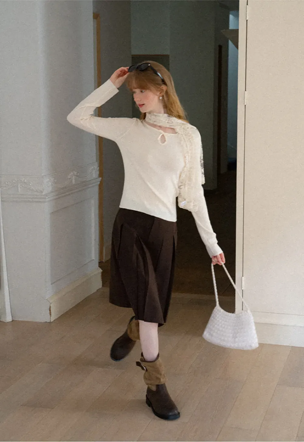 A-Line Skirt with Structured Waistband