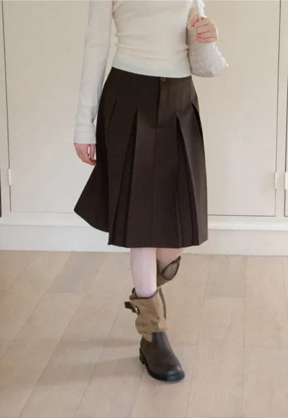 A-Line Skirt with Structured Waistband