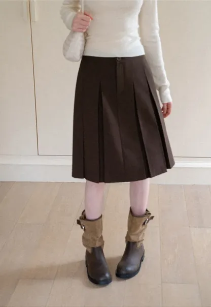 A-Line Skirt with Structured Waistband
