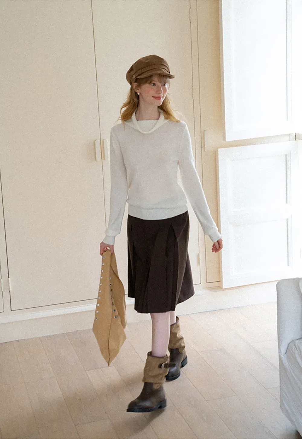 A-Line Skirt with Structured Waistband