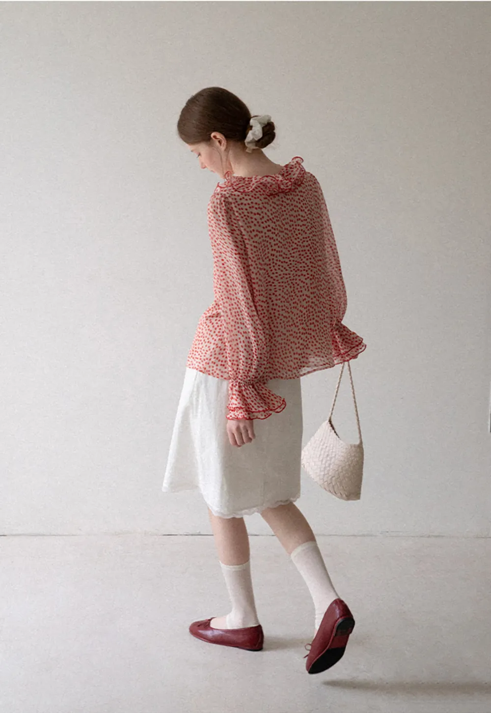 Lace Trim Drawstring Waist Skirt