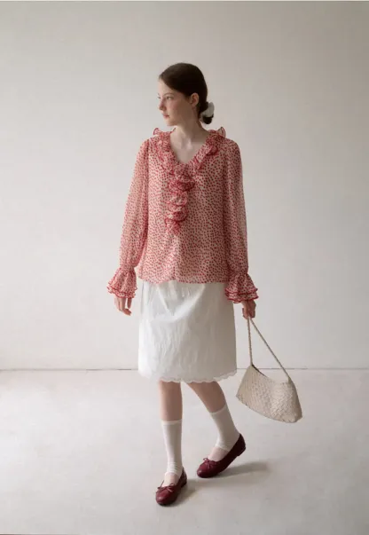 Lace Trim Drawstring Waist Skirt