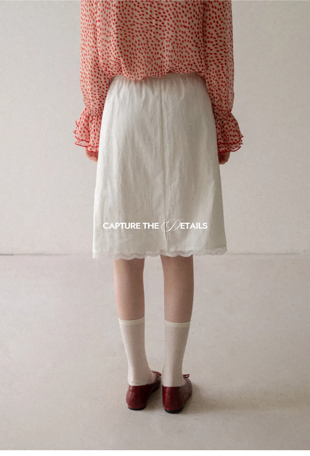 Lace Trim Drawstring Waist Skirt