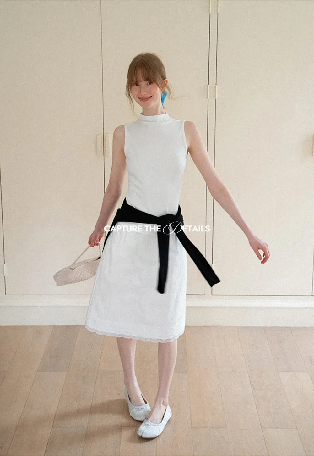 Lace Trim Drawstring Waist Skirt