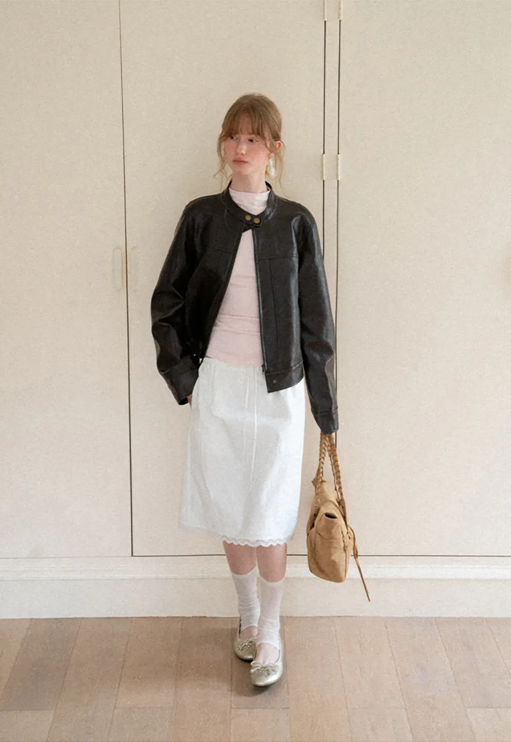 Lace Trim Drawstring Waist Skirt