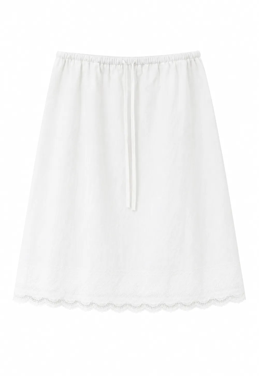 Lace Trim Drawstring Waist Skirt