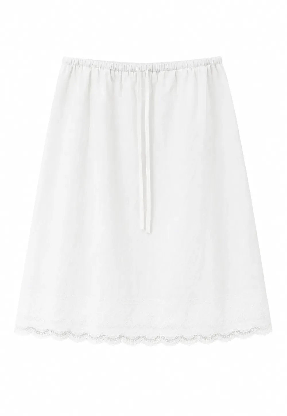 Lace Trim Drawstring Waist Skirt