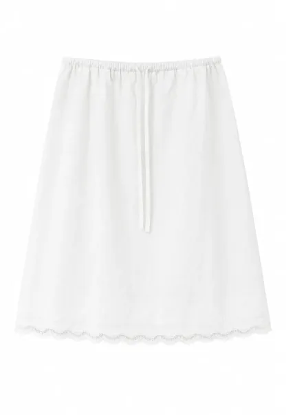 Lace Trim Drawstring Waist Skirt