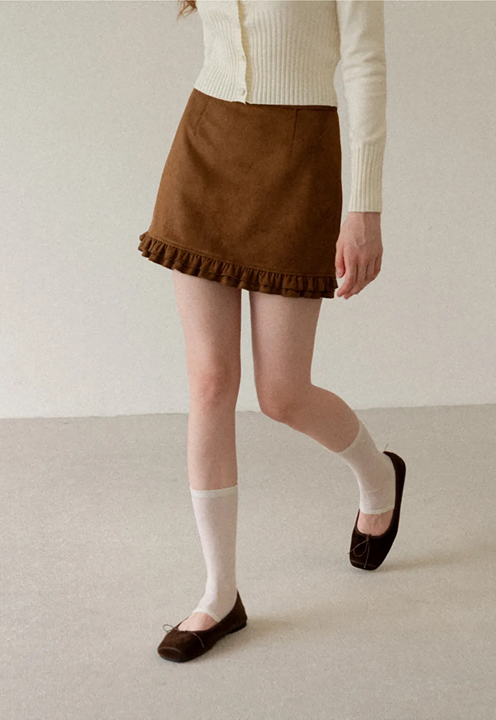 Ruffled Hem Mini Skirt