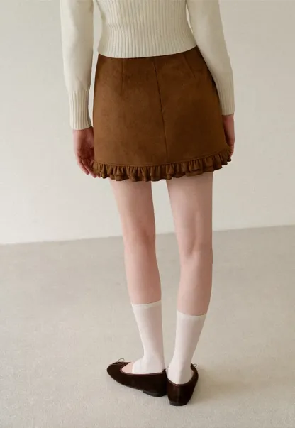 Ruffled Hem Mini Skirt