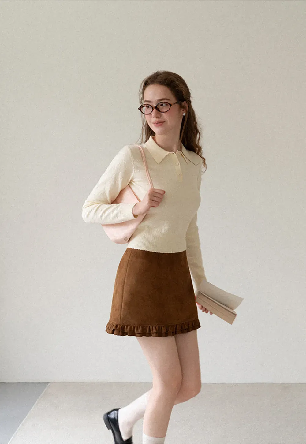 Ruffled Hem Mini Skirt
