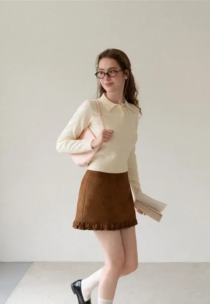 Ruffled Hem Mini Skirt