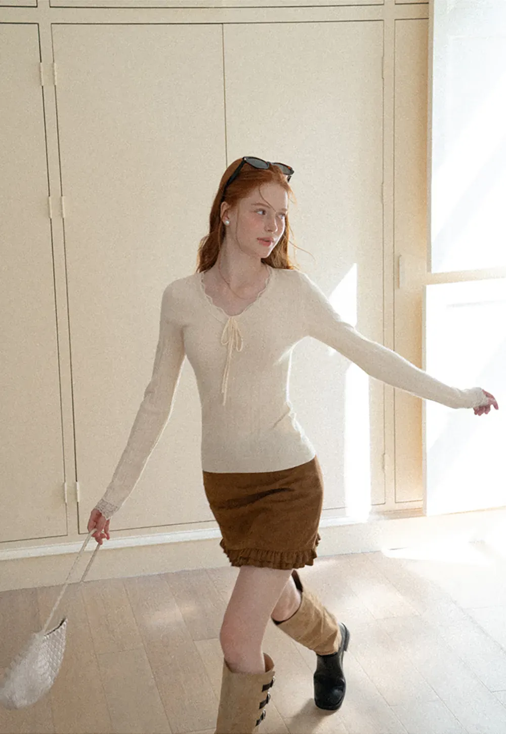 Ruffled Hem Mini Skirt