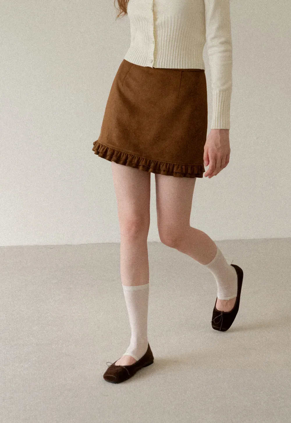 Ruffled Hem Mini Skirt