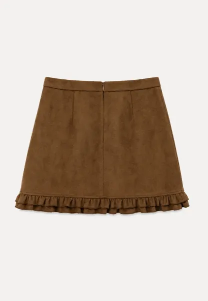 Ruffled Hem Mini Skirt