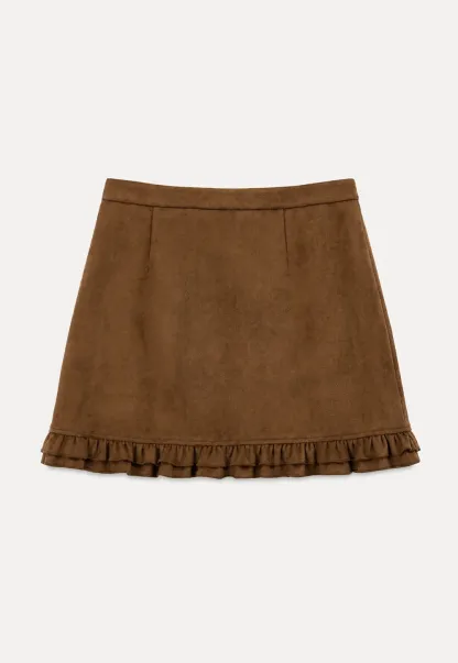 Ruffled Hem Mini Skirt