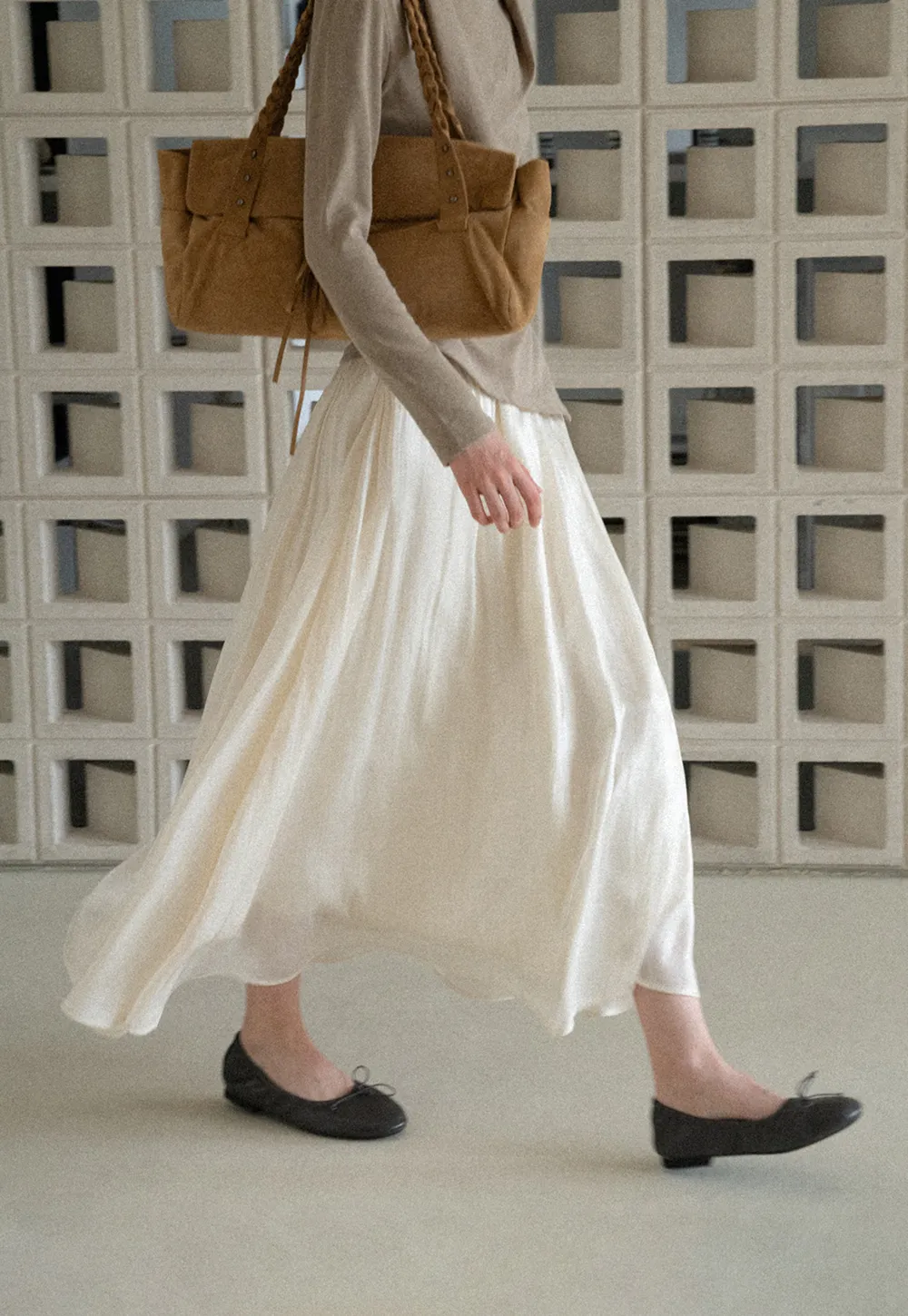 Flowing Pleated Midi Skirt