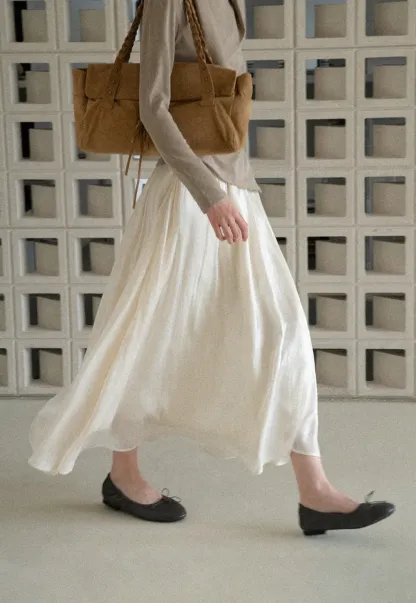 Flowing Pleated Midi Skirt