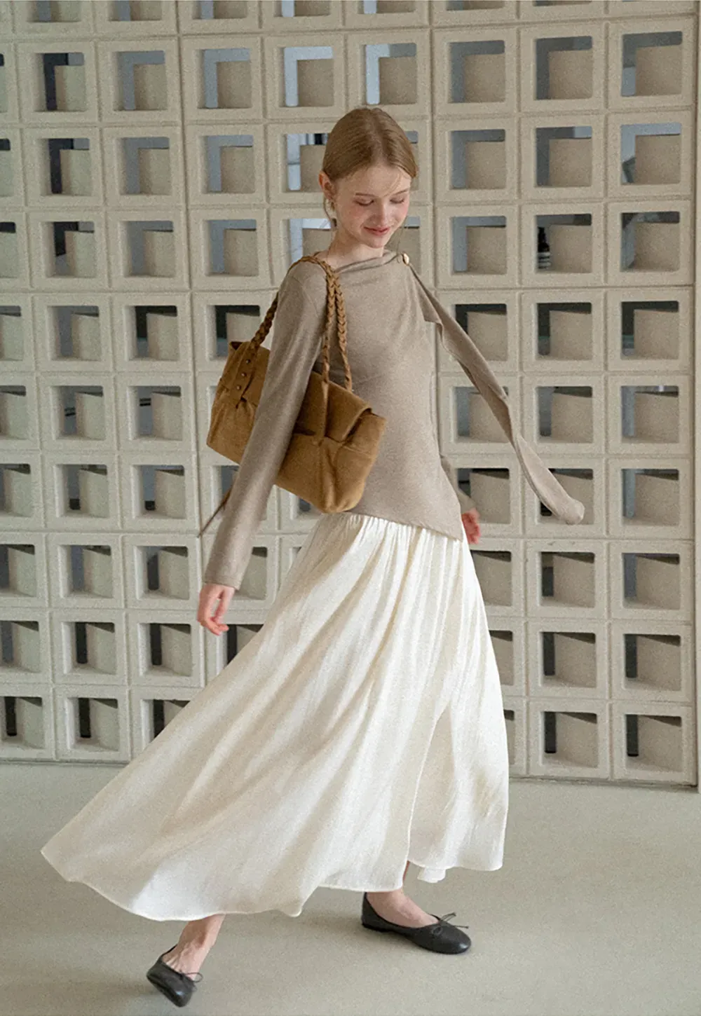 Flowing Pleated Midi Skirt