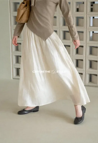 Flowing Pleated Midi Skirt