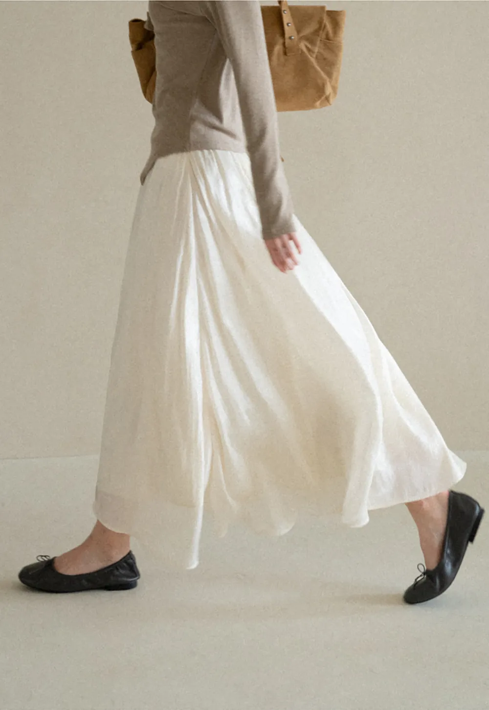 Flowing Pleated Midi Skirt