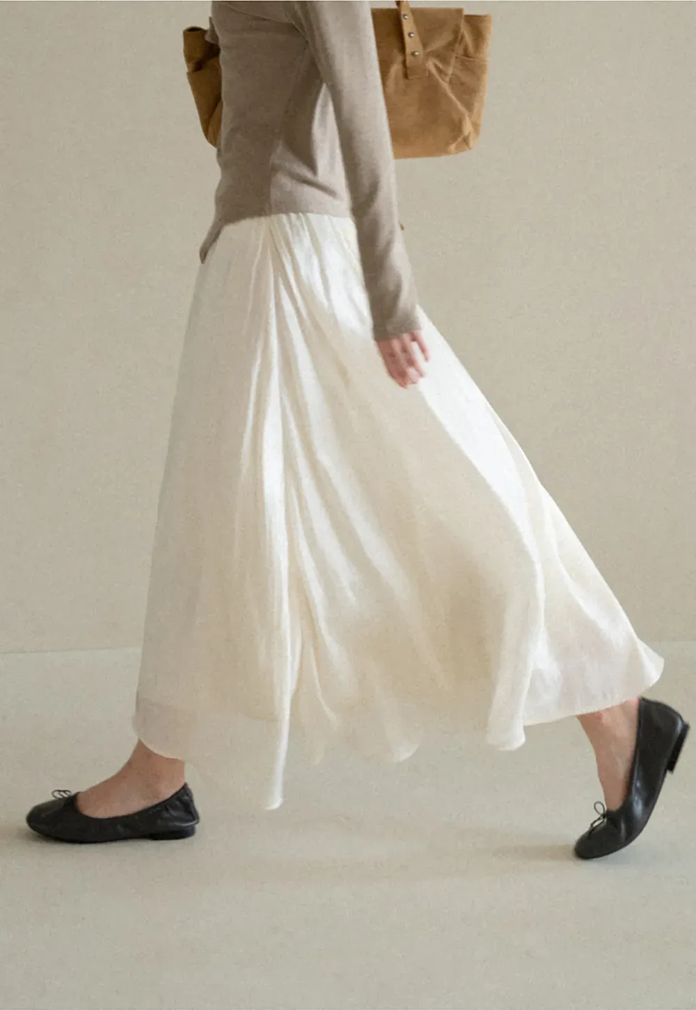 Flowing Pleated Midi Skirt