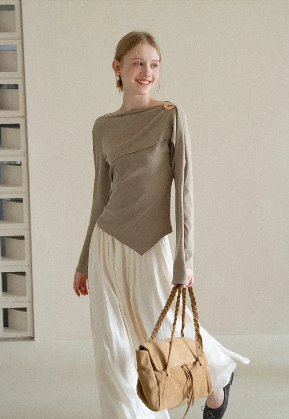 Flowing Pleated Midi Skirt