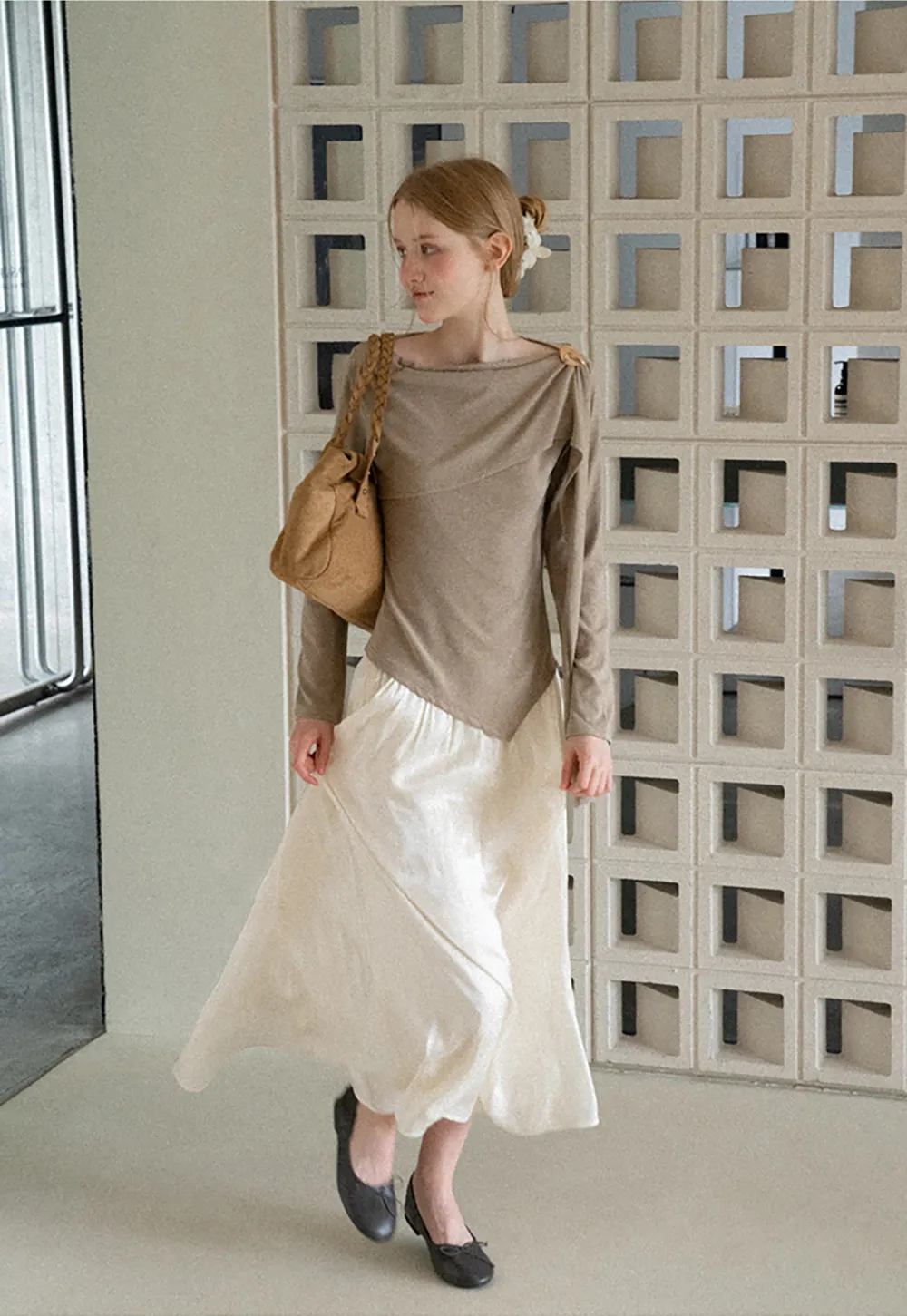Flowing Pleated Midi Skirt