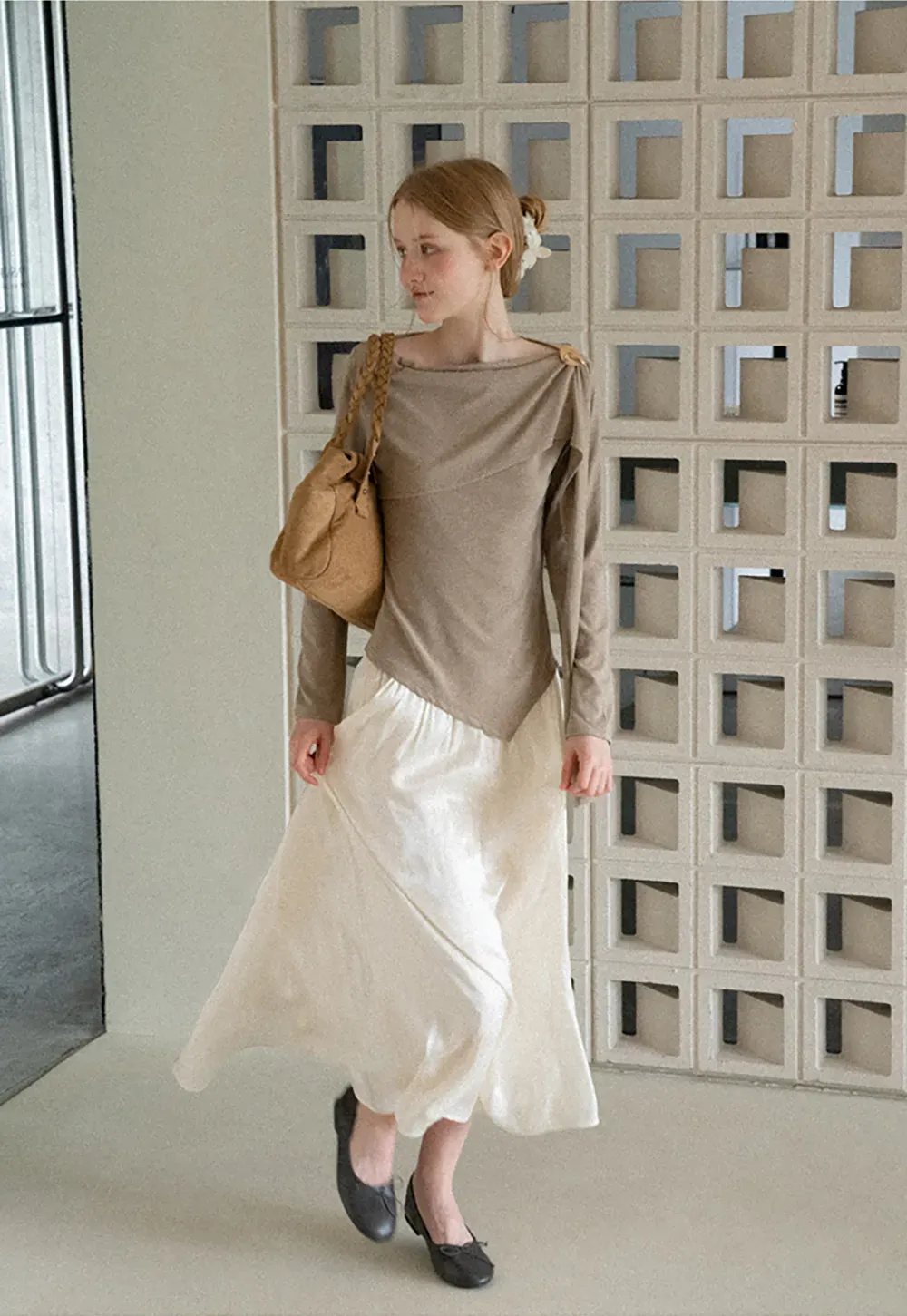 Flowing Pleated Midi Skirt