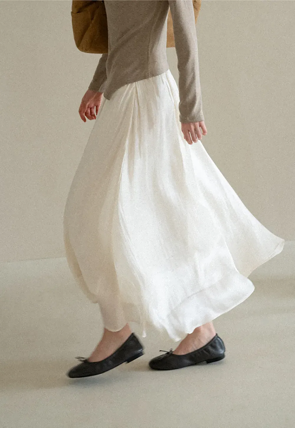 Flowing Pleated Midi Skirt