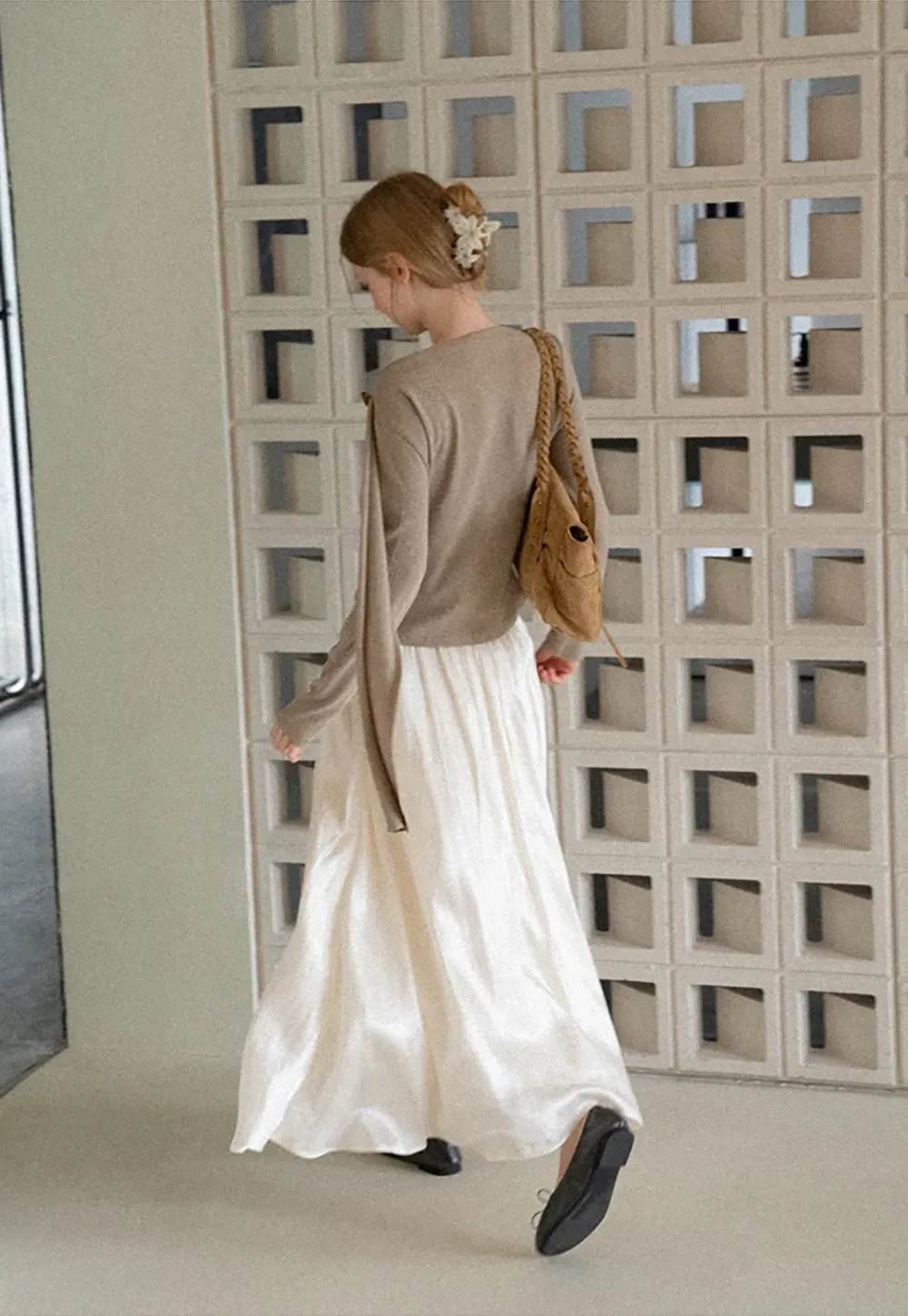 Flowing Pleated Midi Skirt