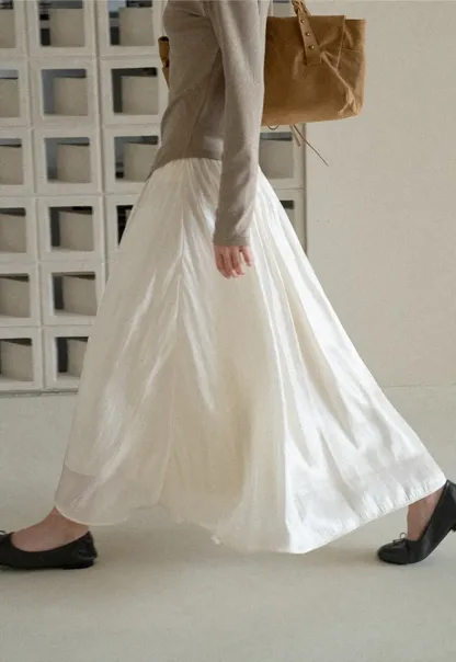 Flowing Pleated Midi Skirt