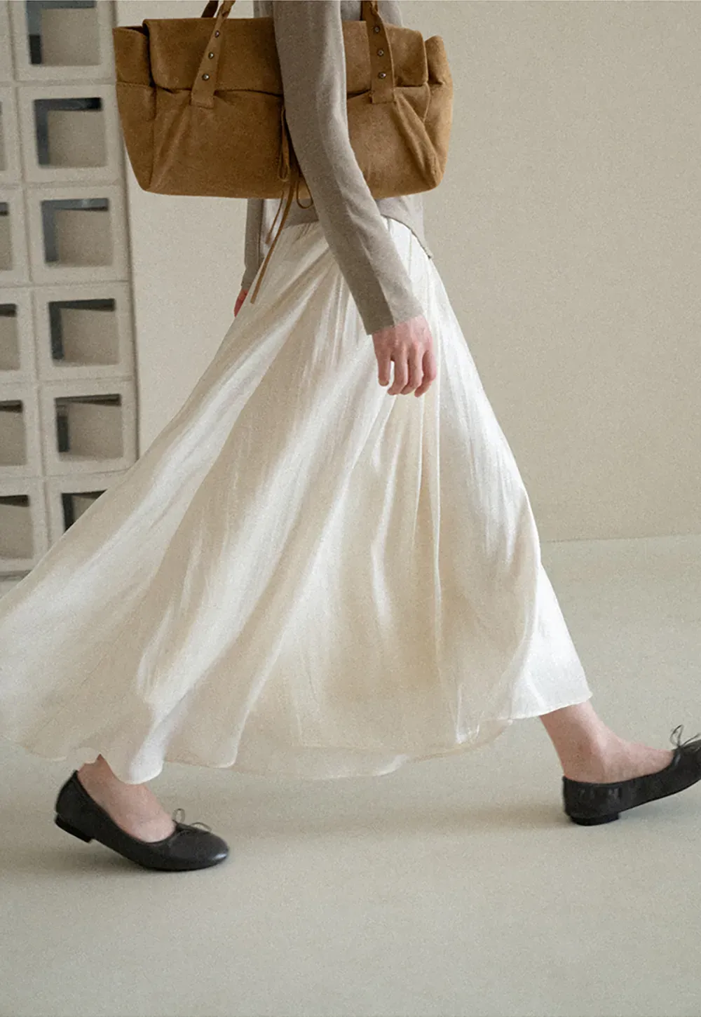 Flowing Pleated Midi Skirt