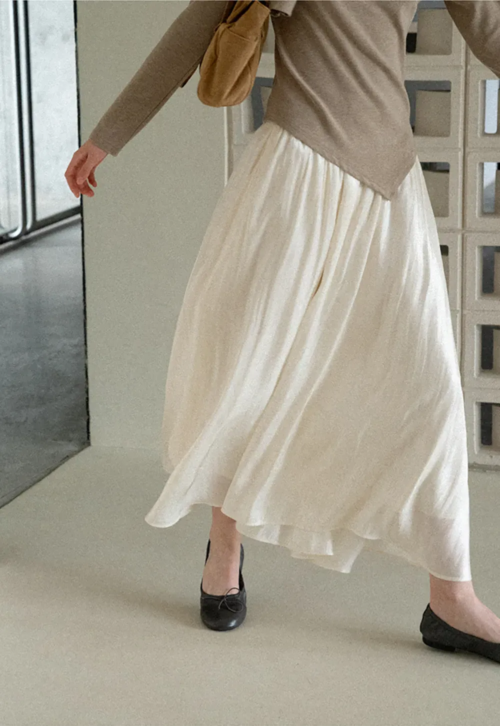Flowing Pleated Midi Skirt