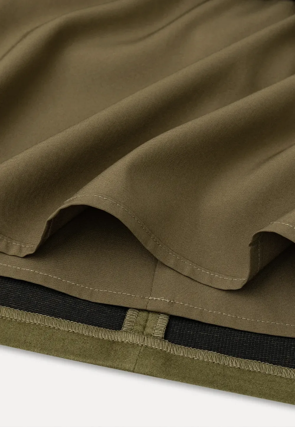 Pleated High Waist A Line Skirt