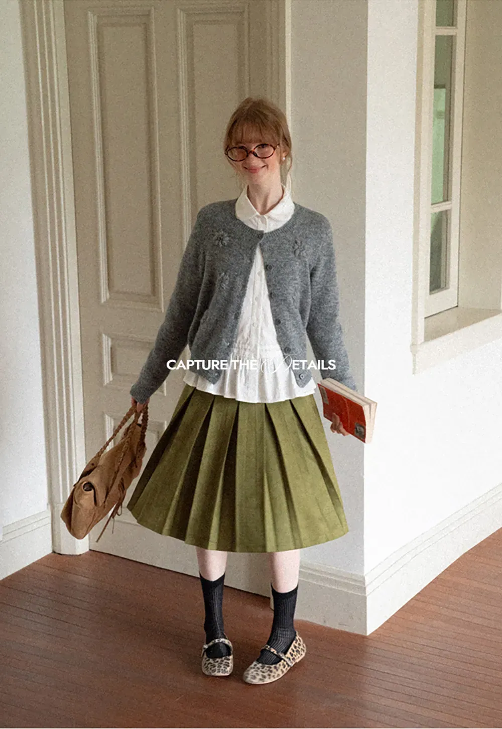 Pleated High Waist A Line Skirt