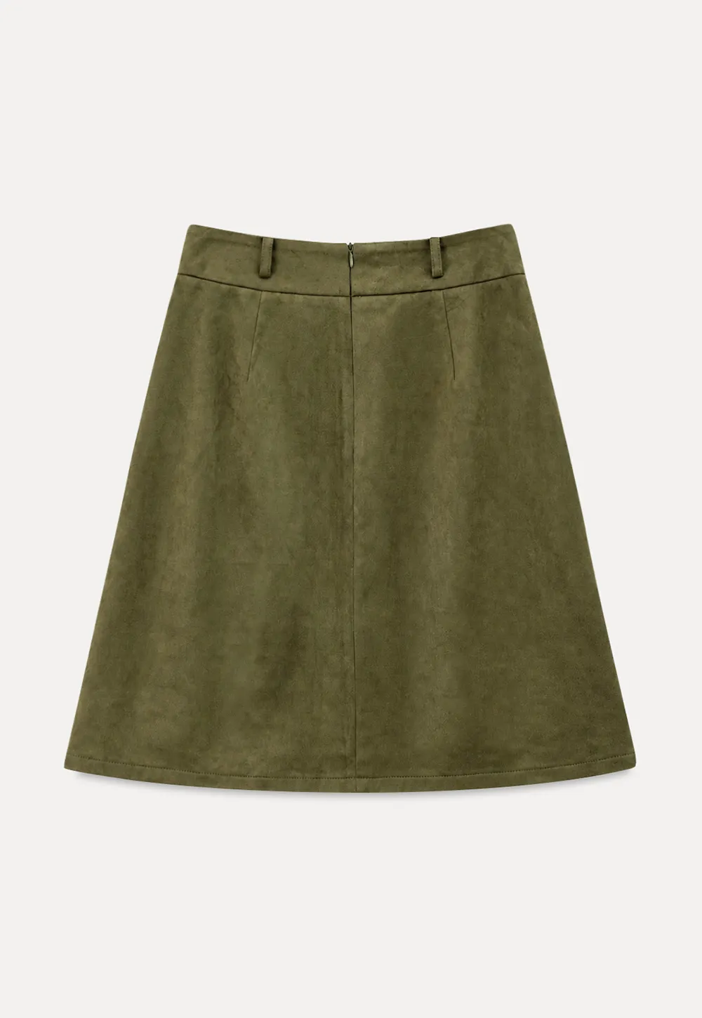 Pleated High Waist A Line Skirt