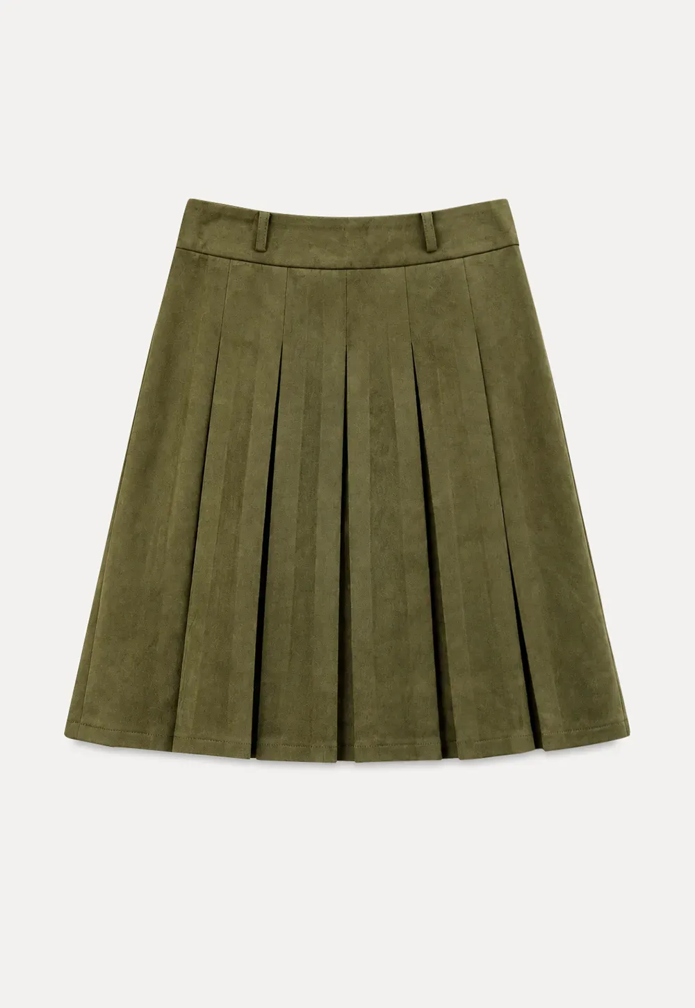 Pleated High Waist A Line Skirt