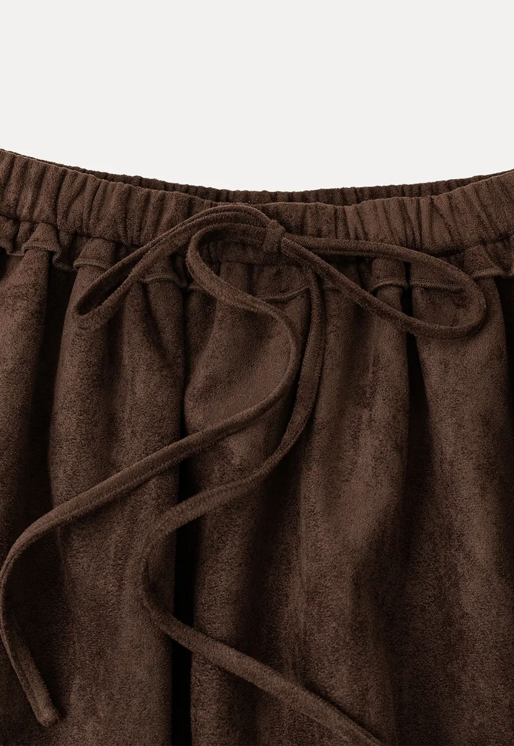 Drawstring Waist Suede Shorts